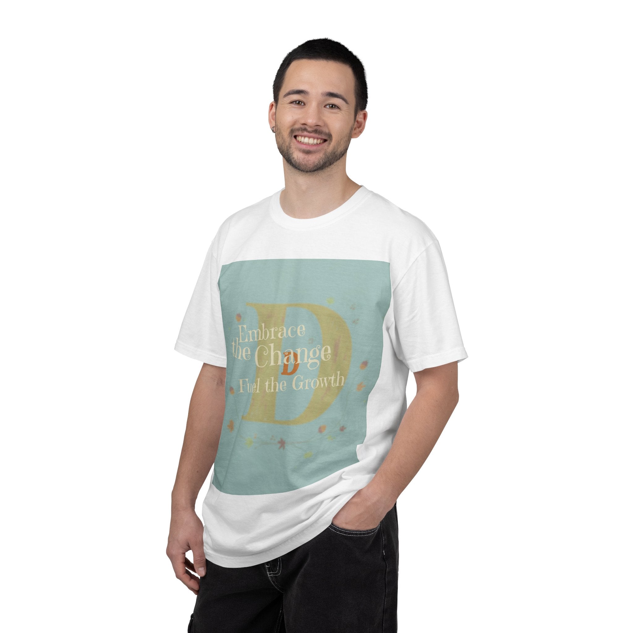 "Embrace the Change, Fuel the Growth" Garment-Dyed T-Shirt – Inspirational Motivational Tee, Vintage Style Unisex Shirt, Self-Growth Apparel