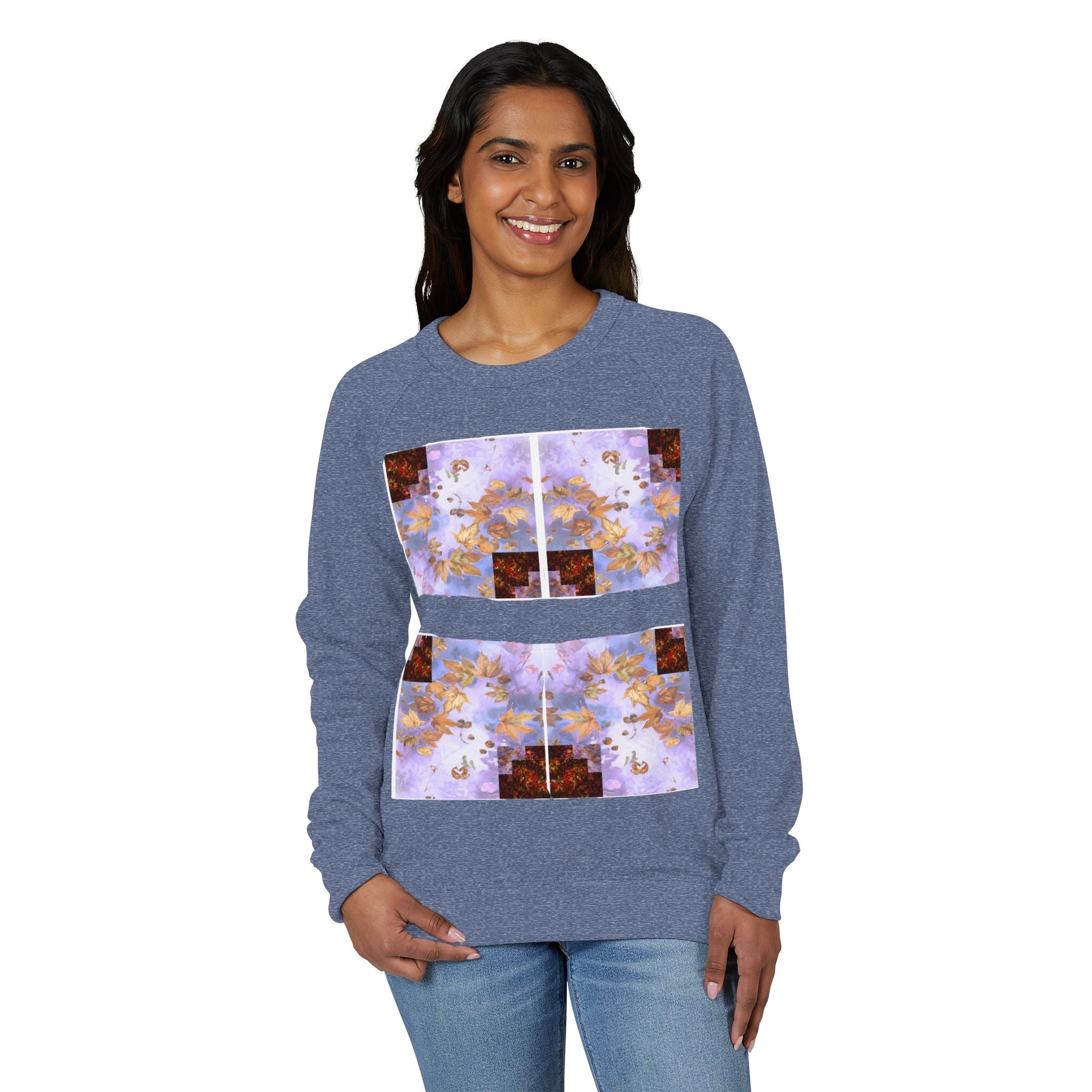 "Vivid Harmony" Unisex French Terry Crewneck – Bright Artistic Design, Colorful Graphic Sweatshirt, Wearable Art