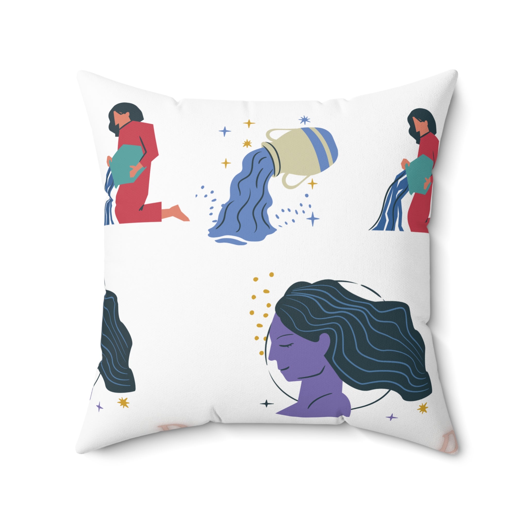"Flowing Essence" Square Pillow – Artistic Harmony in Soft Comfort