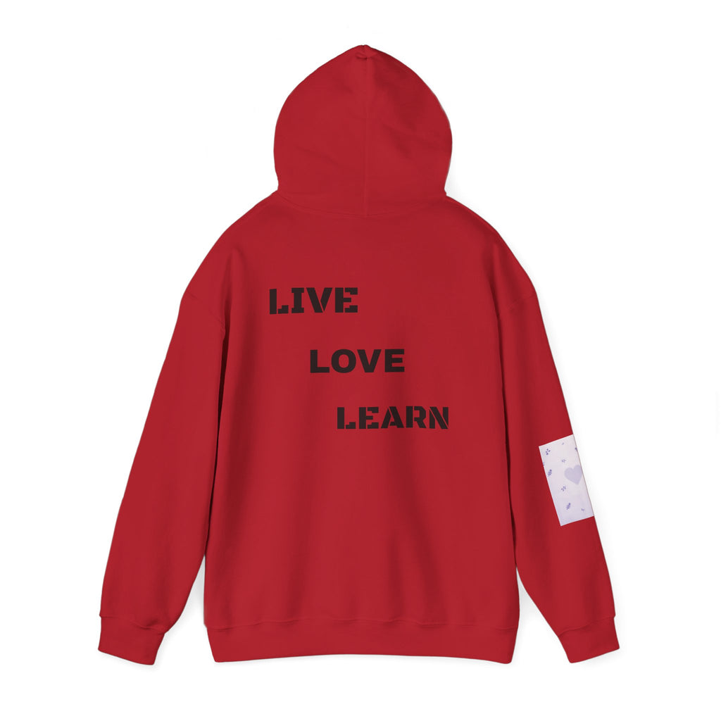 Live Love Learn Inspirational Hoodie – Minimalist Motivational Pullover, Cozy Unisex Hoodie, Positive Mindset Streetwear