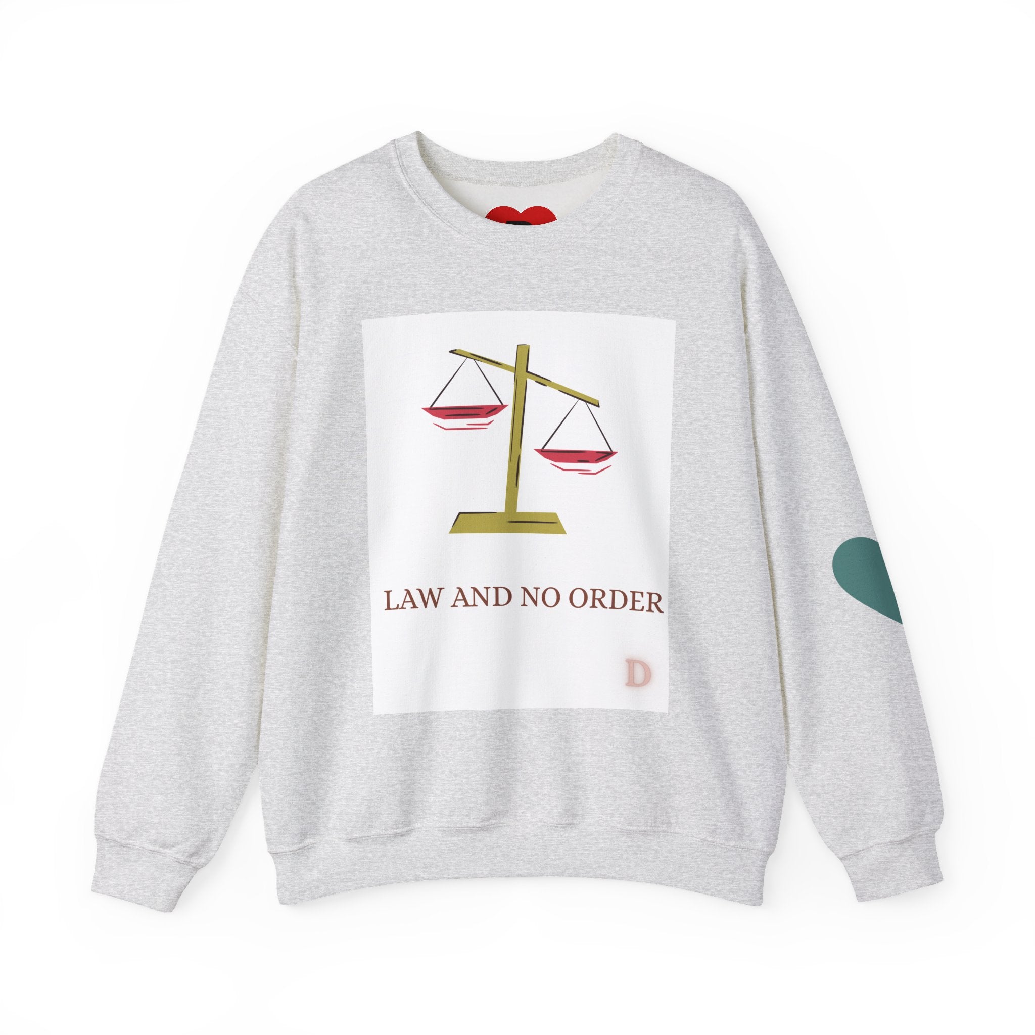 "Law & No Order" Graphic Sweatshirt – Bold Streetwear Statement, Rebellious Casual Wear, Edgy Unisex Crewneck