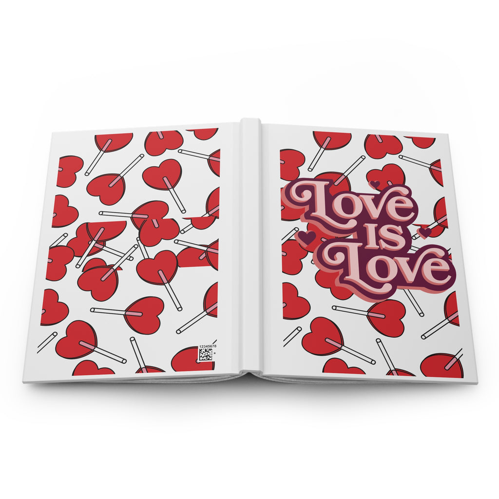 "Love Is Love" Hardcover Journal – Cute Love Popsicles Notebook, 150 Pages