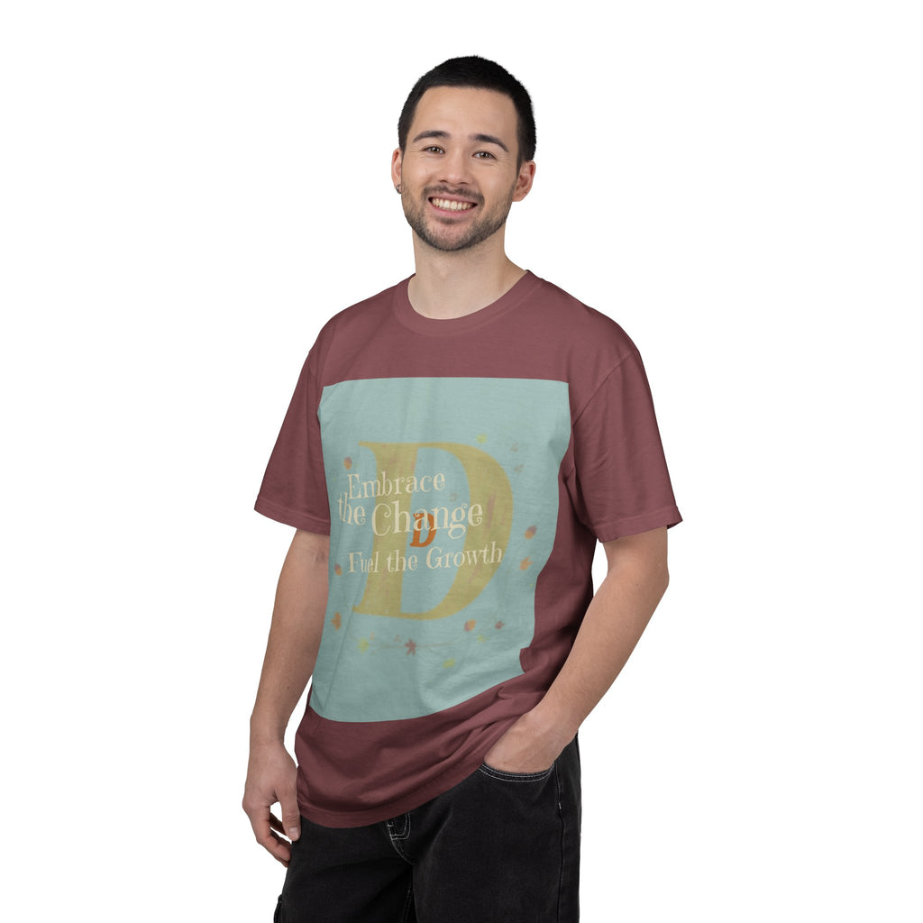 "Embrace the Change, Fuel the Growth" Garment-Dyed T-Shirt – Inspirational Motivational Tee, Vintage Style Unisex Shirt, Self-Growth Apparel