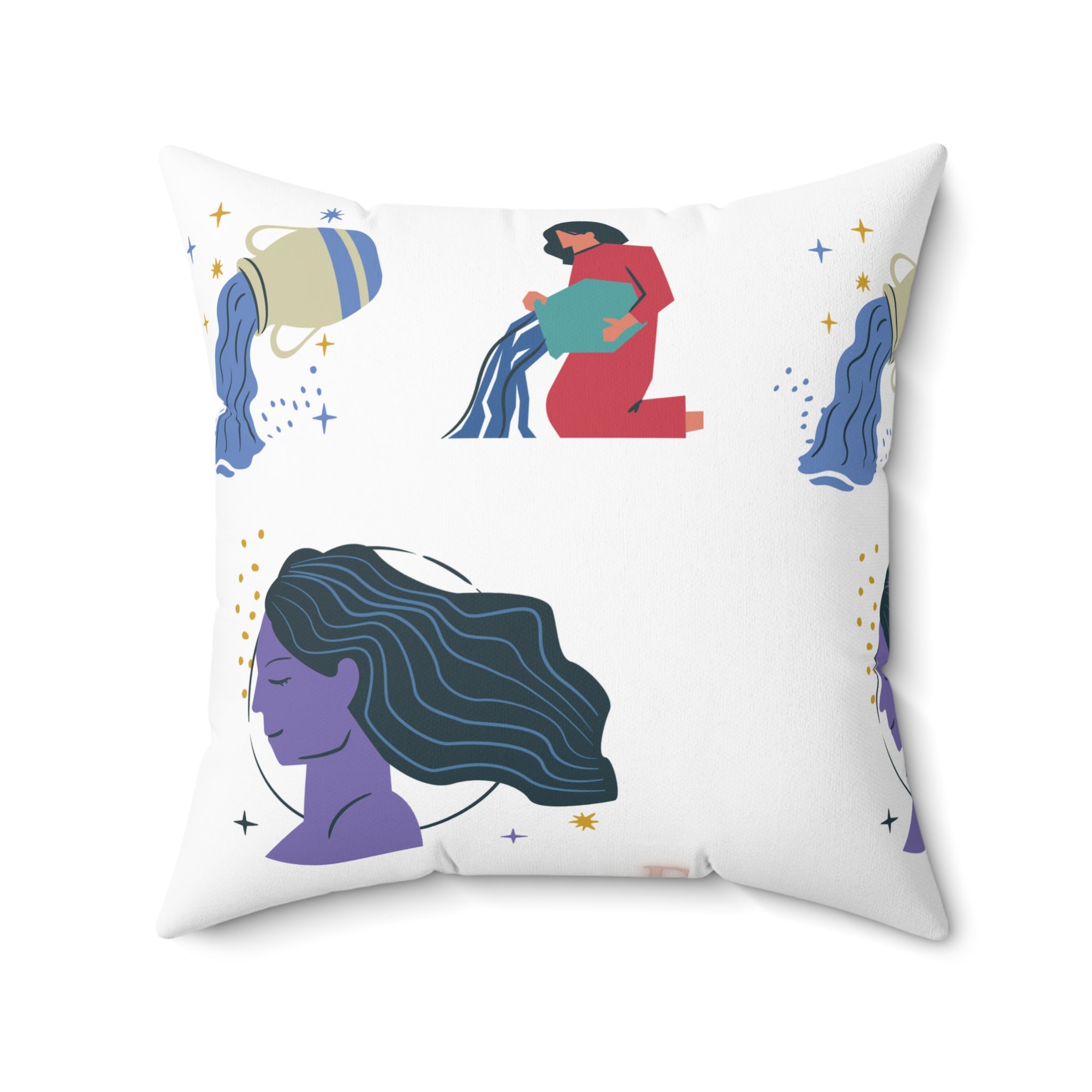 "Flowing Essence" Square Pillow – Artistic Harmony in Soft Comfort