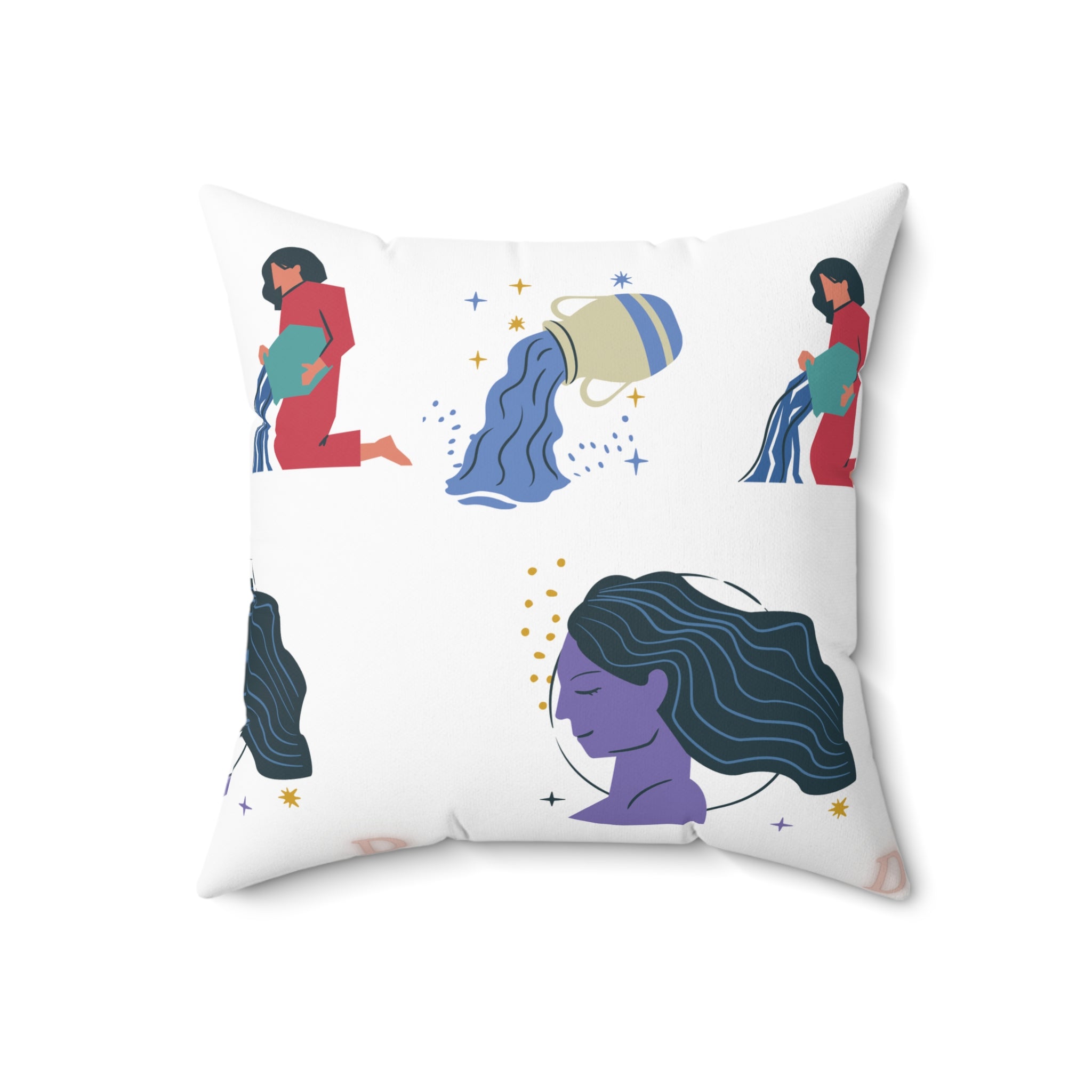 "Flowing Essence" Square Pillow – Artistic Harmony in Soft Comfort