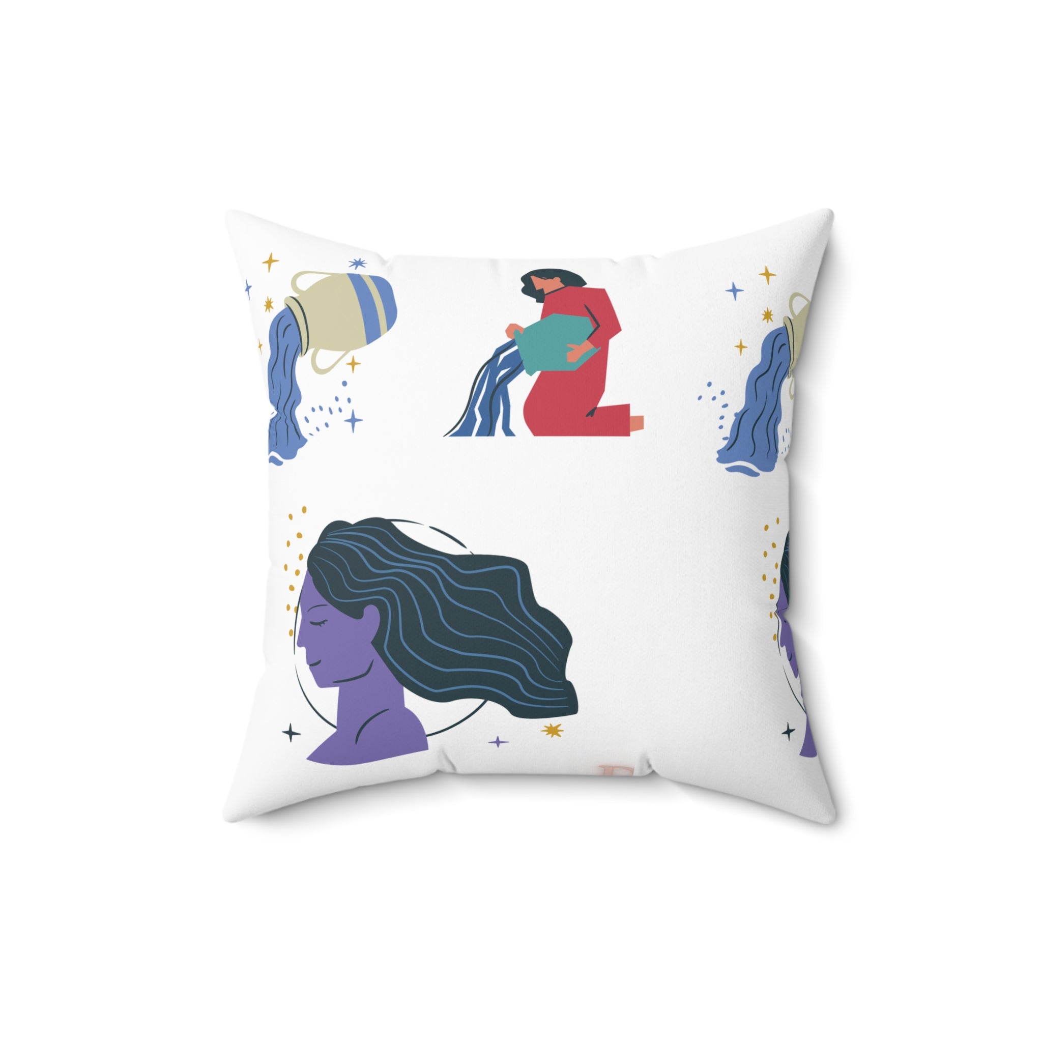 "Flowing Essence" Square Pillow – Artistic Harmony in Soft Comfort