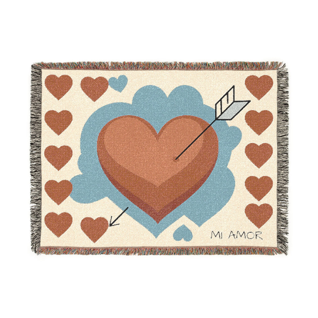 "Mi Amor" Woven Blanket – Cozy Romantic Love Throw