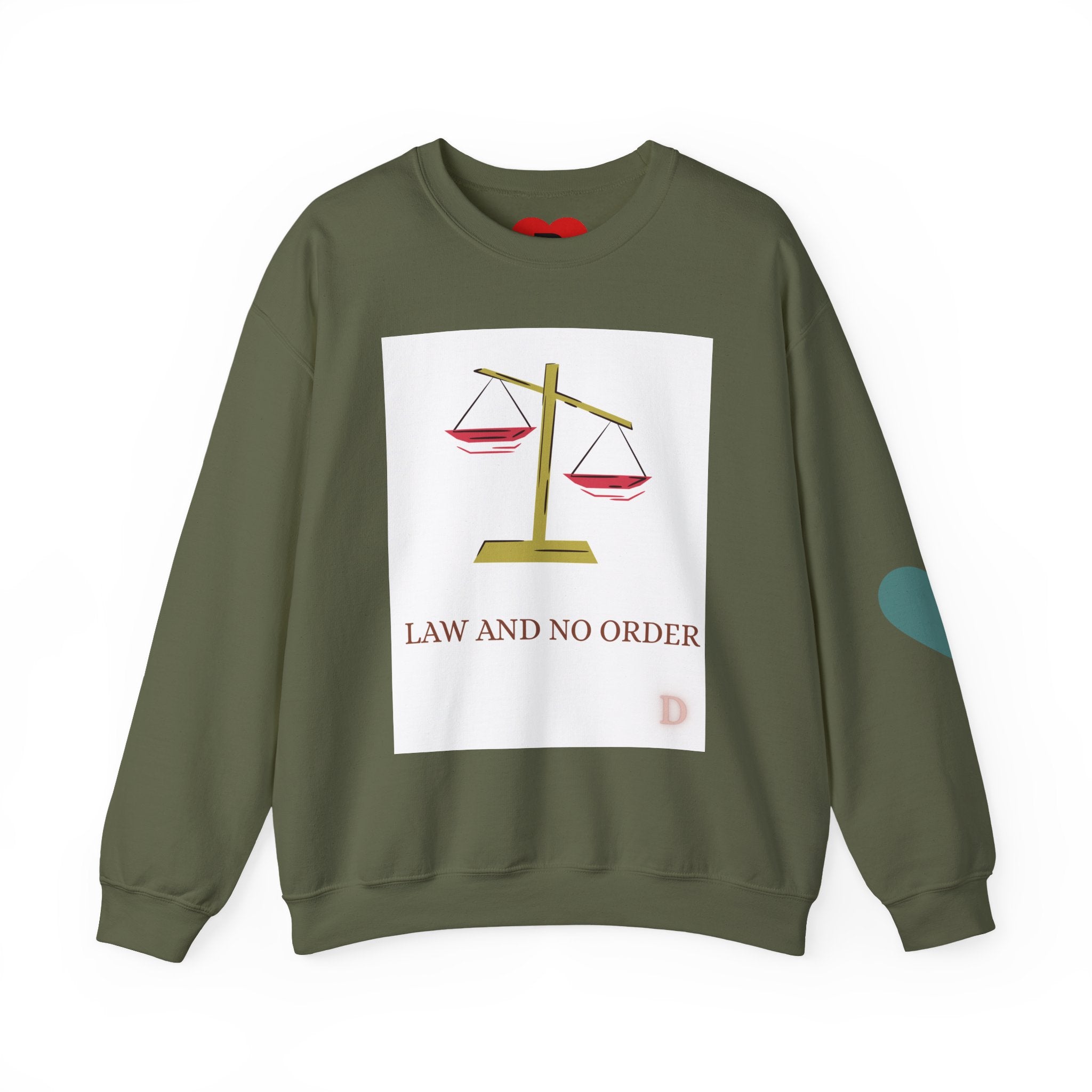 "Law & No Order" Graphic Sweatshirt – Bold Streetwear Statement, Rebellious Casual Wear, Edgy Unisex Crewneck