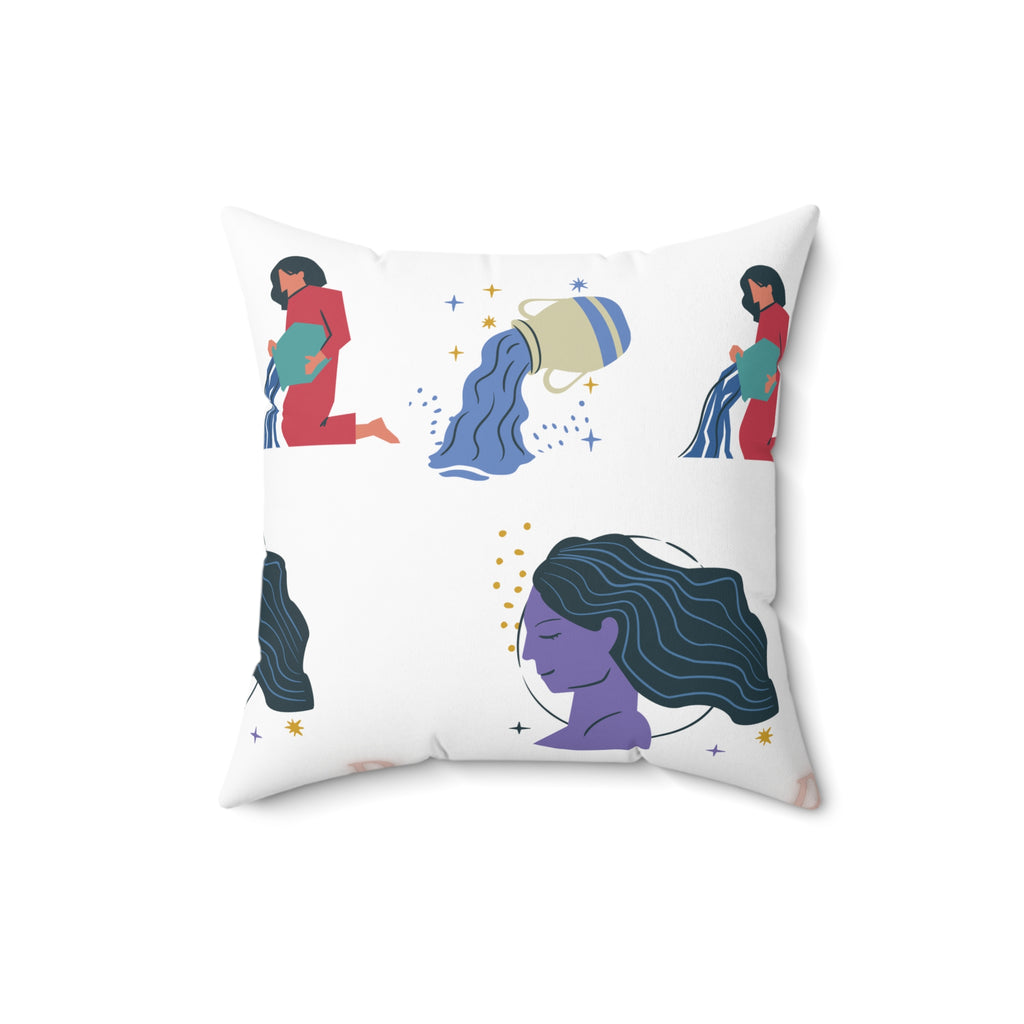 "Flowing Essence" Square Pillow – Artistic Harmony in Soft Comfort