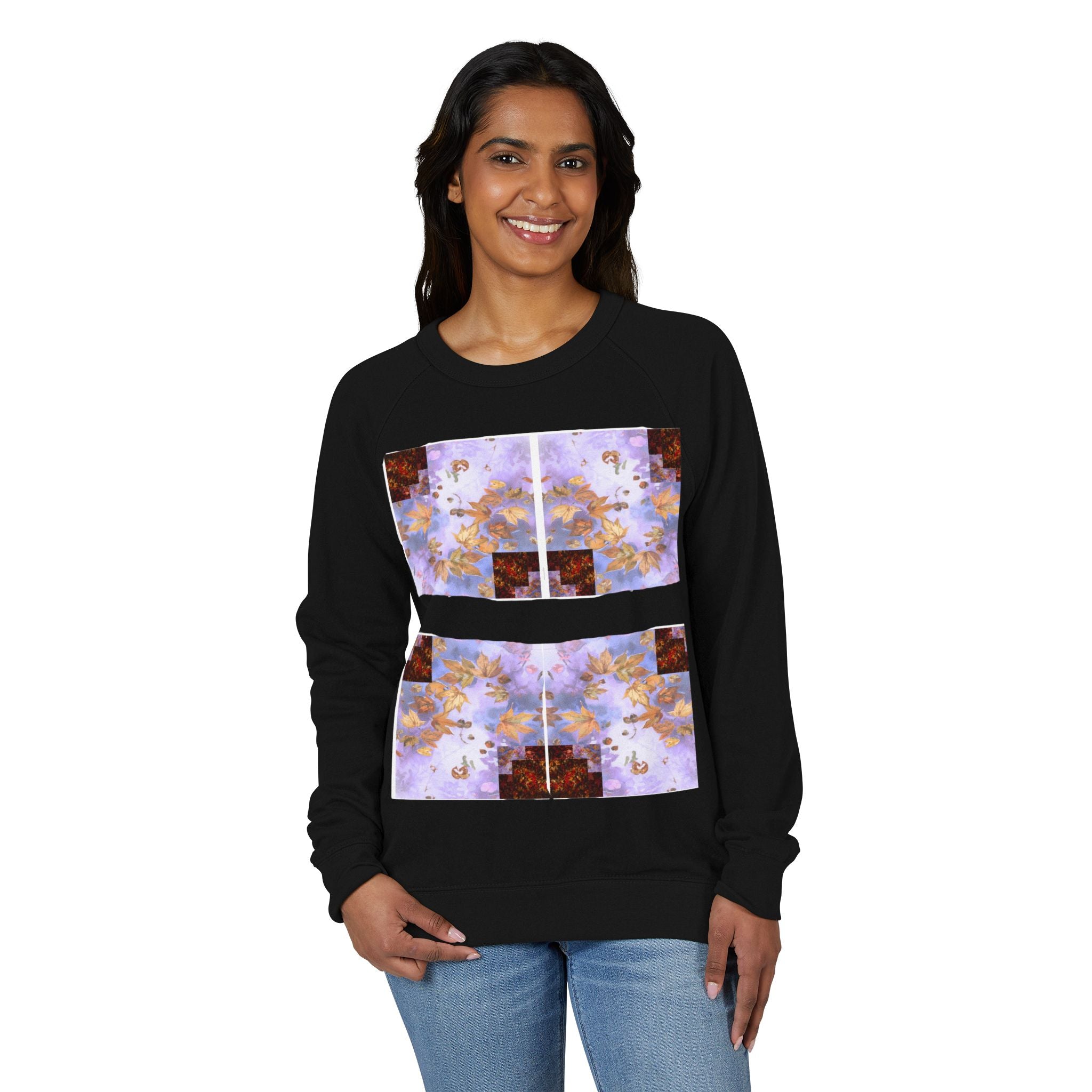 "Vivid Harmony" Unisex French Terry Crewneck – Bright Artistic Design, Colorful Graphic Sweatshirt, Wearable Art