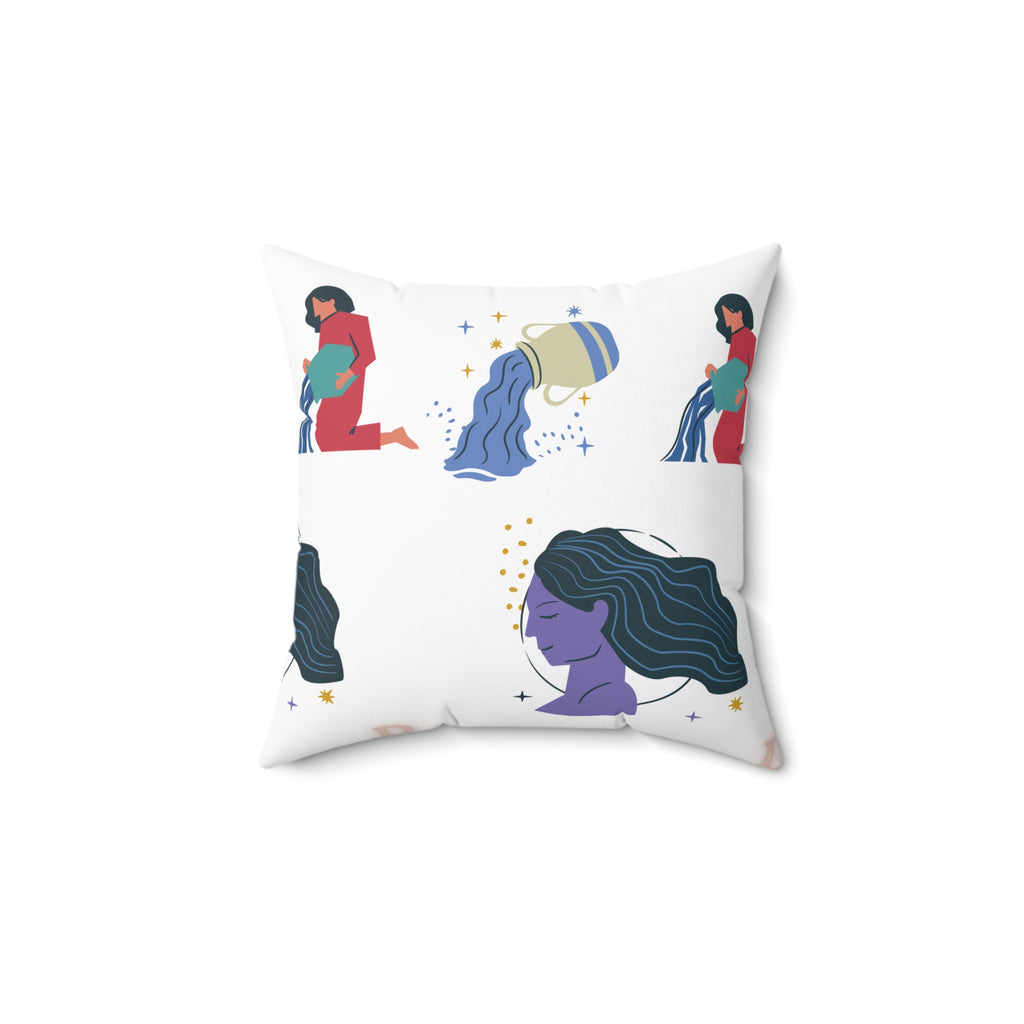 "Flowing Essence" Square Pillow – Artistic Harmony in Soft Comfort
