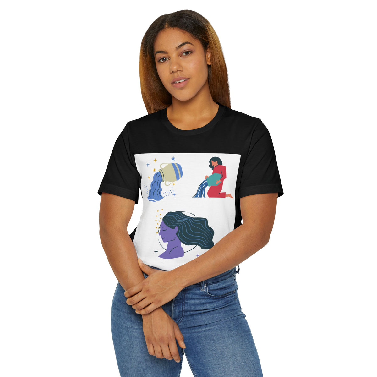 "Flowing Essence" T-Shirt – Artistic Harmony, Feminine Strength, Wearable Art Tee