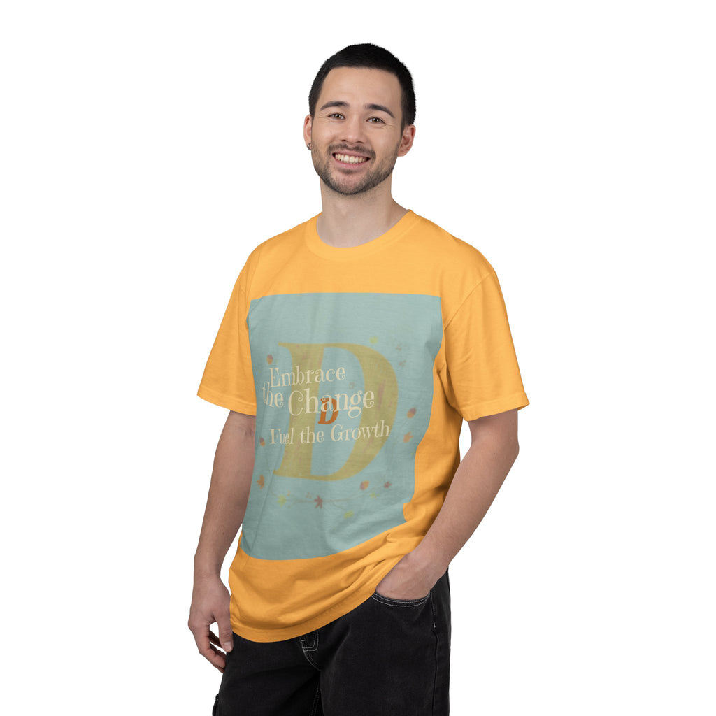 "Embrace the Change, Fuel the Growth" Garment-Dyed T-Shirt – Inspirational Motivational Tee, Vintage Style Unisex Shirt, Self-Growth Apparel