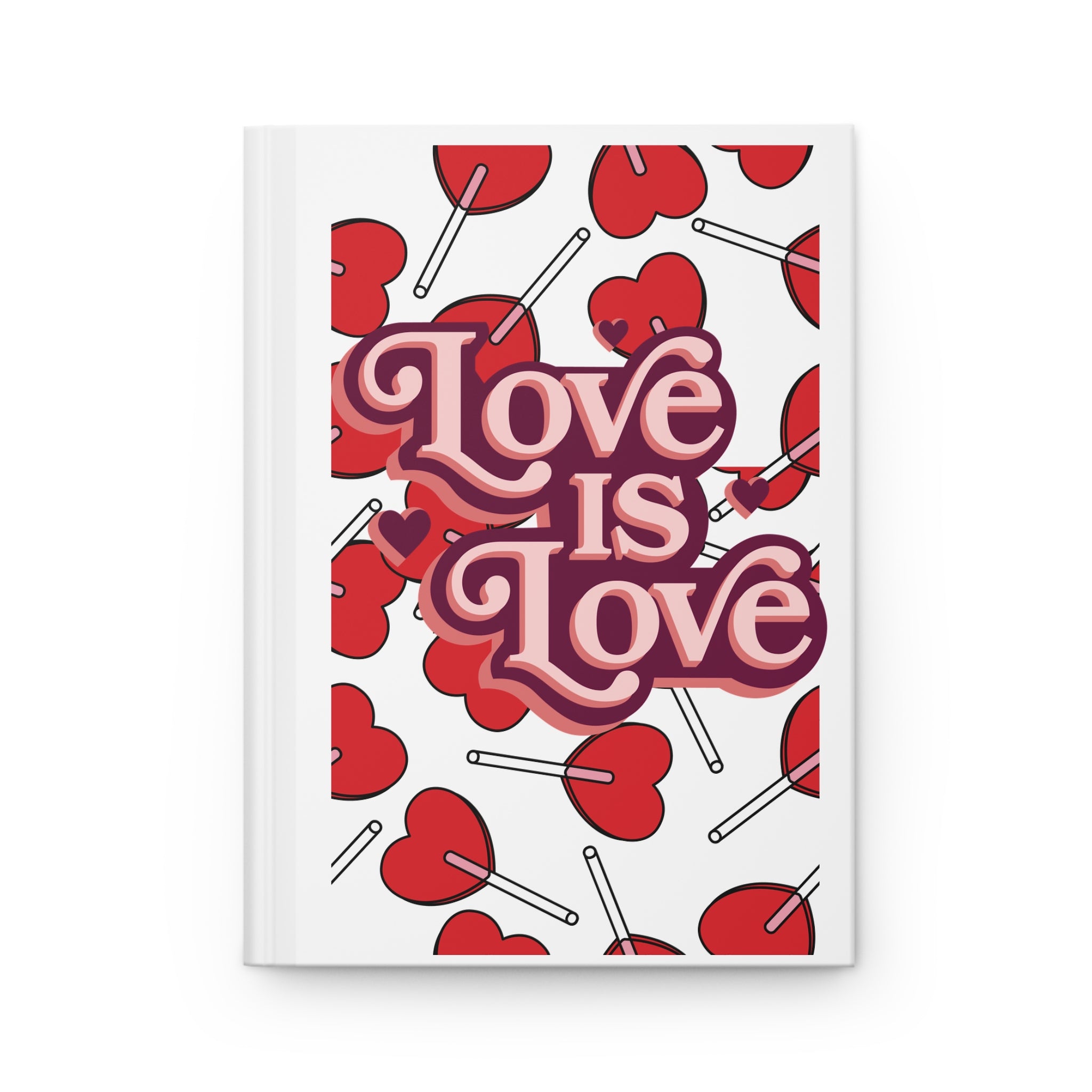 "Love Is Love" Hardcover Journal – Cute Love Popsicles Notebook, 150 Pages