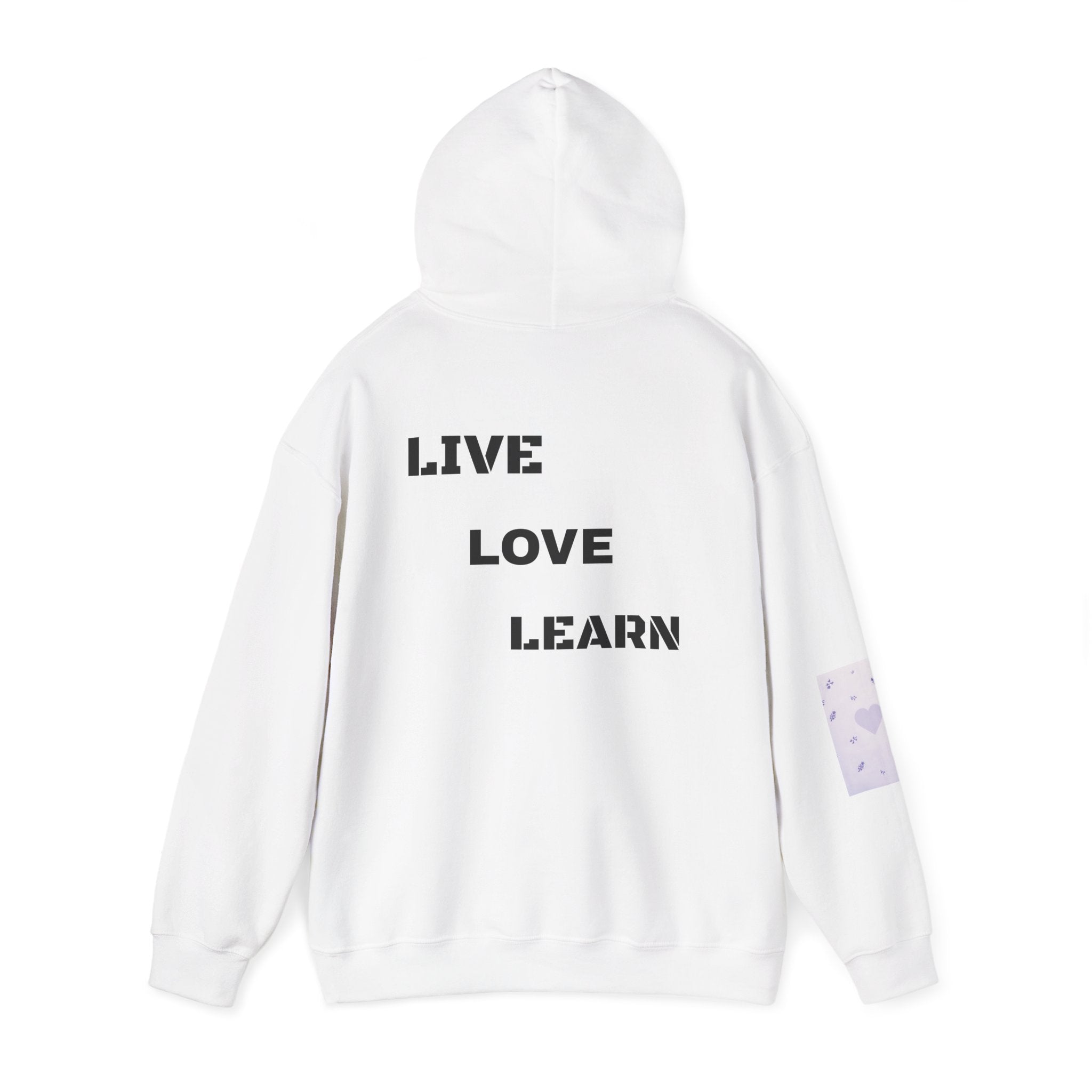 Live Love Learn Inspirational Hoodie – Minimalist Motivational Pullover, Cozy Unisex Hoodie, Positive Mindset Streetwear