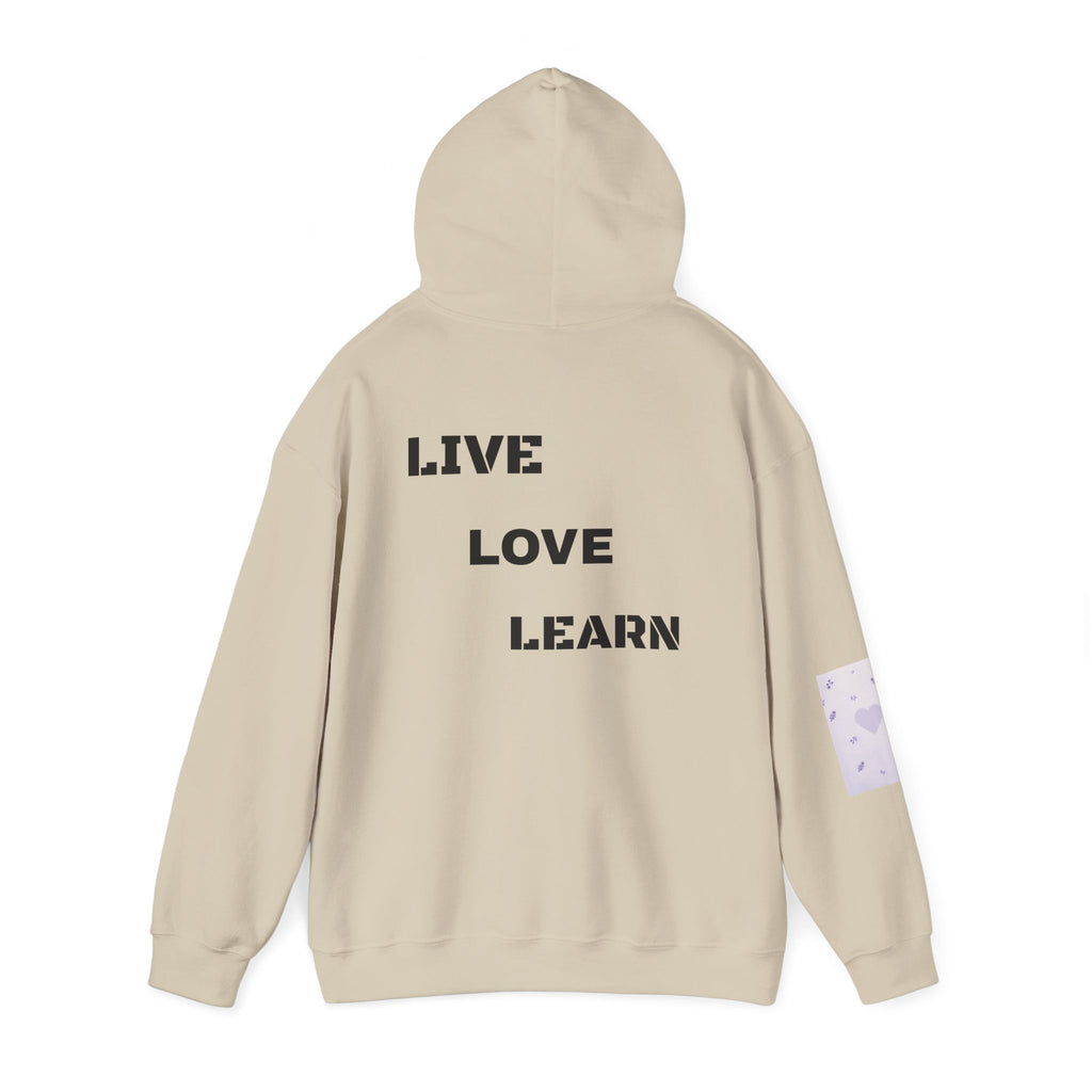 Live Love Learn Inspirational Hoodie – Minimalist Motivational Pullover, Cozy Unisex Hoodie, Positive Mindset Streetwear