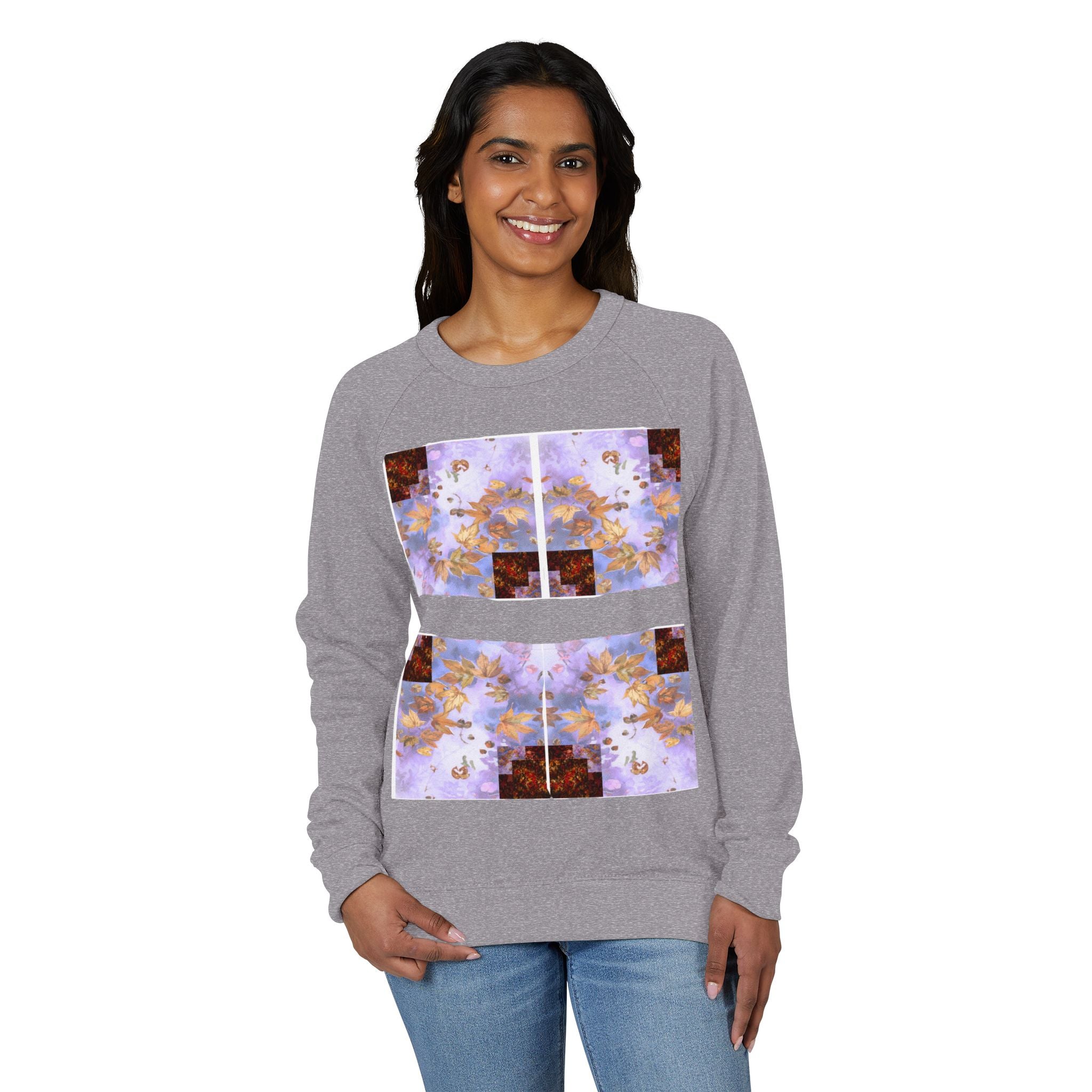 "Vivid Harmony" Unisex French Terry Crewneck – Bright Artistic Design, Colorful Graphic Sweatshirt, Wearable Art