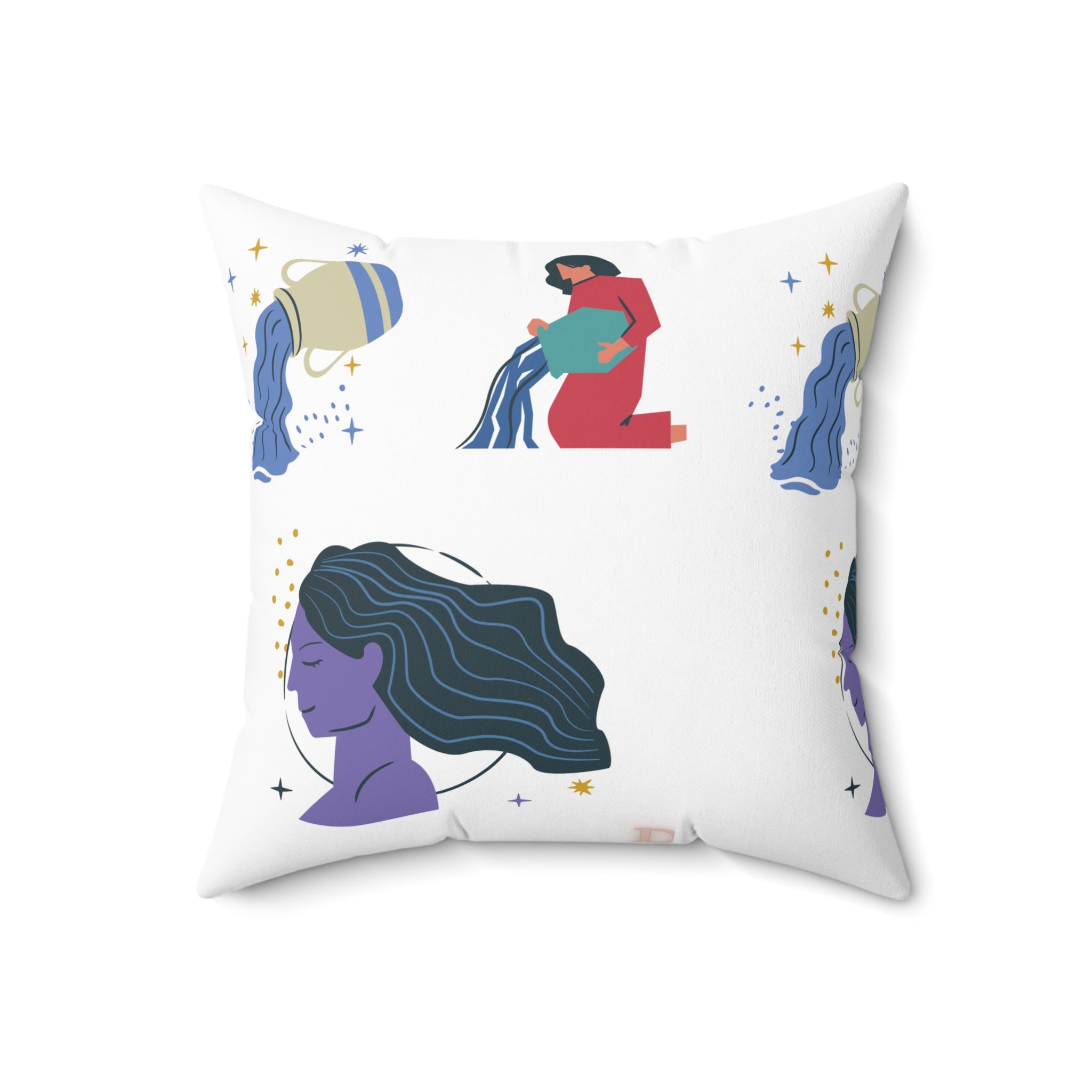 "Flowing Essence" Square Pillow – Artistic Harmony in Soft Comfort