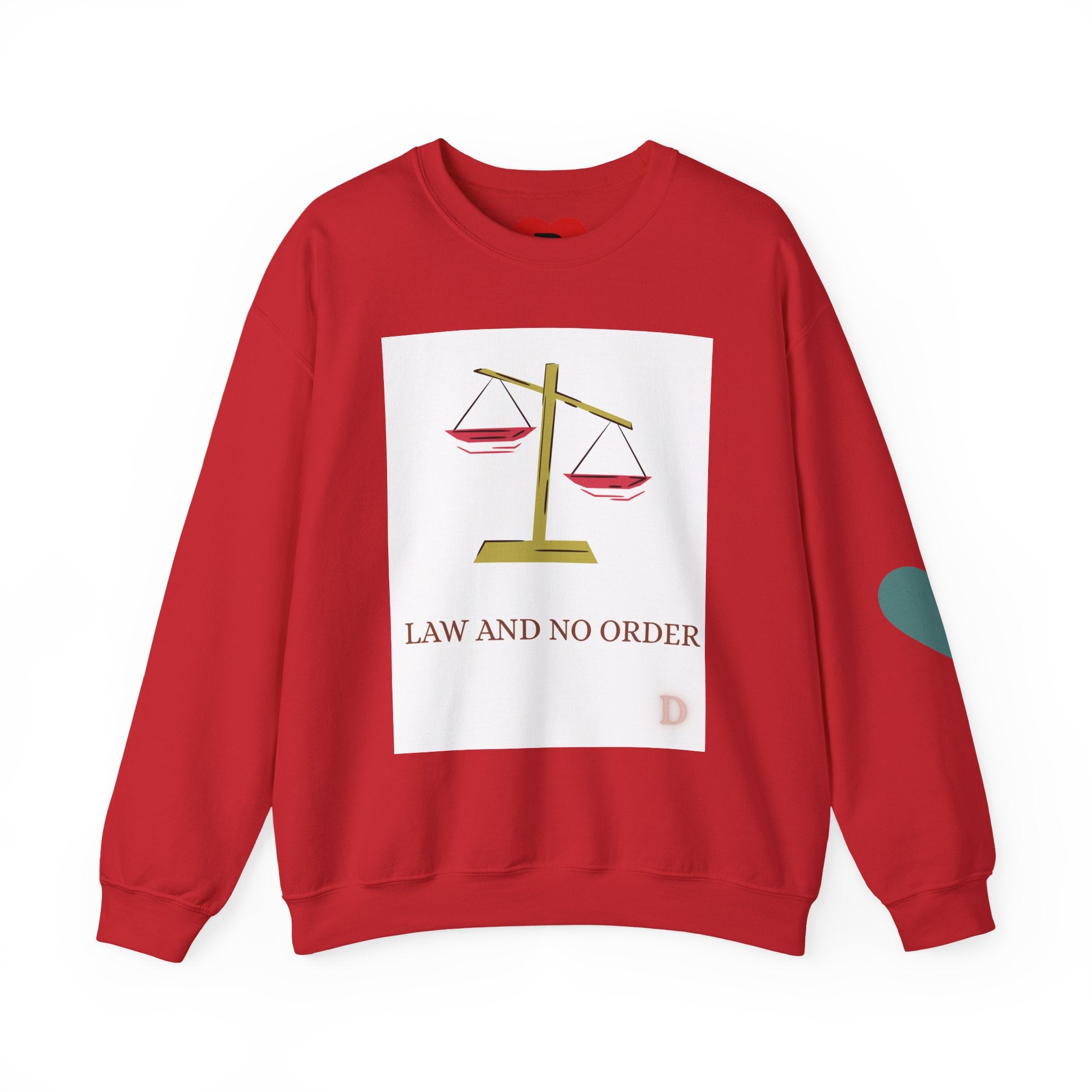 "Law & No Order" Graphic Sweatshirt – Bold Streetwear Statement, Rebellious Casual Wear, Edgy Unisex Crewneck