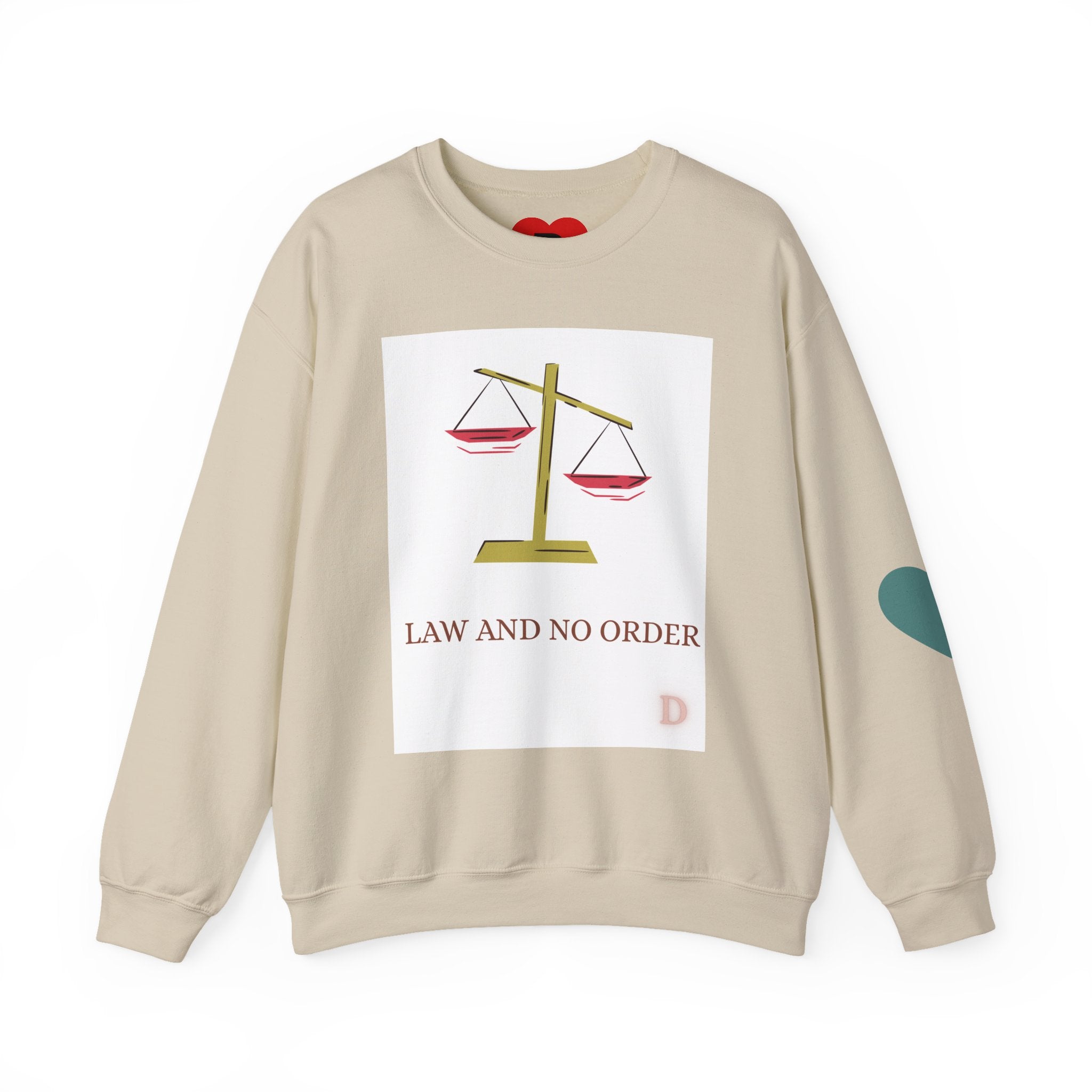"Law & No Order" Graphic Sweatshirt – Bold Streetwear Statement, Rebellious Casual Wear, Edgy Unisex Crewneck