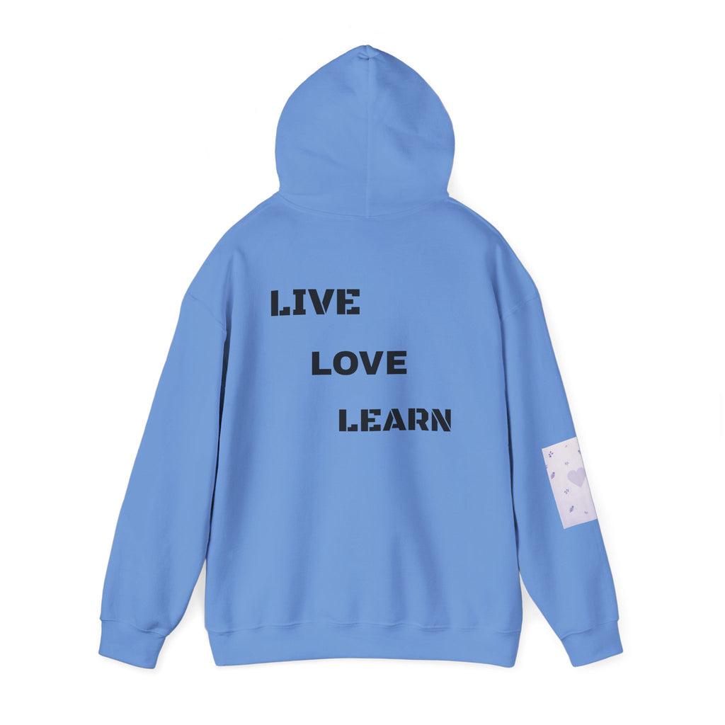 Live Love Learn Inspirational Hoodie – Minimalist Motivational Pullover, Cozy Unisex Hoodie, Positive Mindset Streetwear