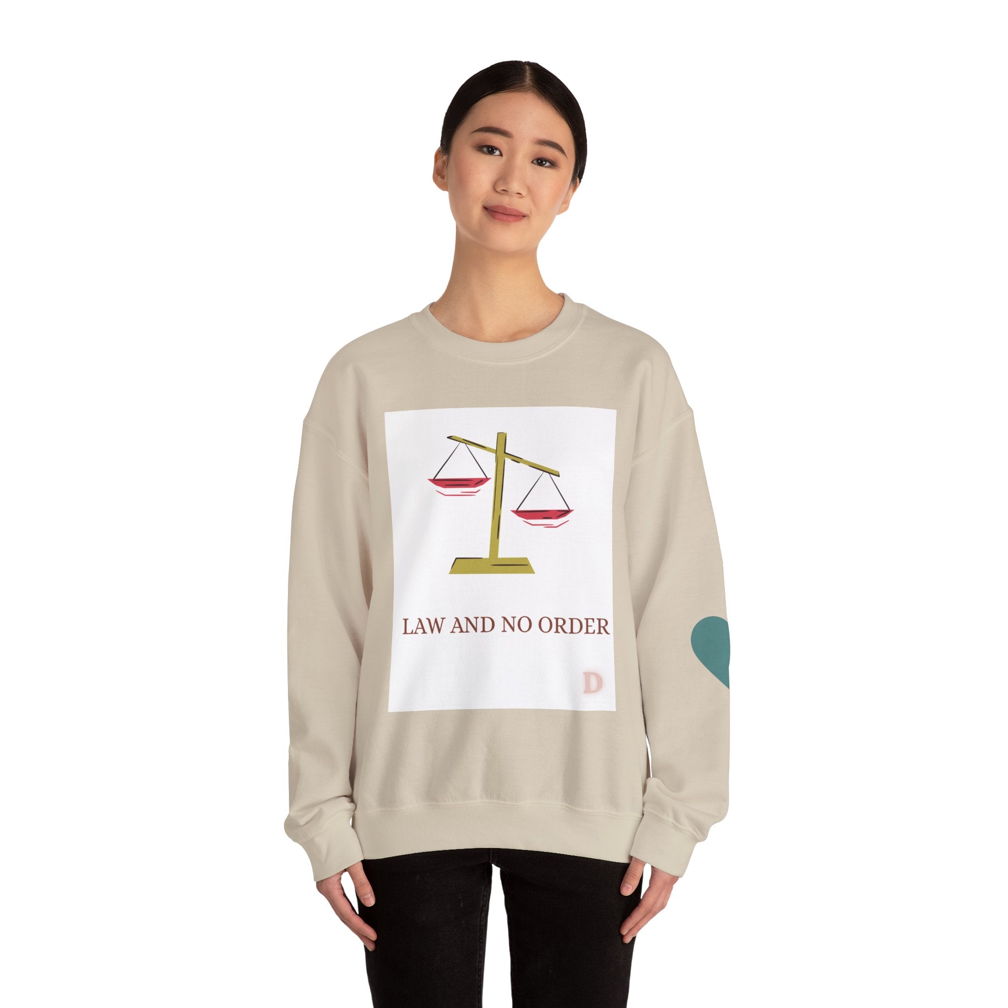"Law & No Order" Graphic Sweatshirt – Bold Streetwear Statement, Rebellious Casual Wear, Edgy Unisex Crewneck
