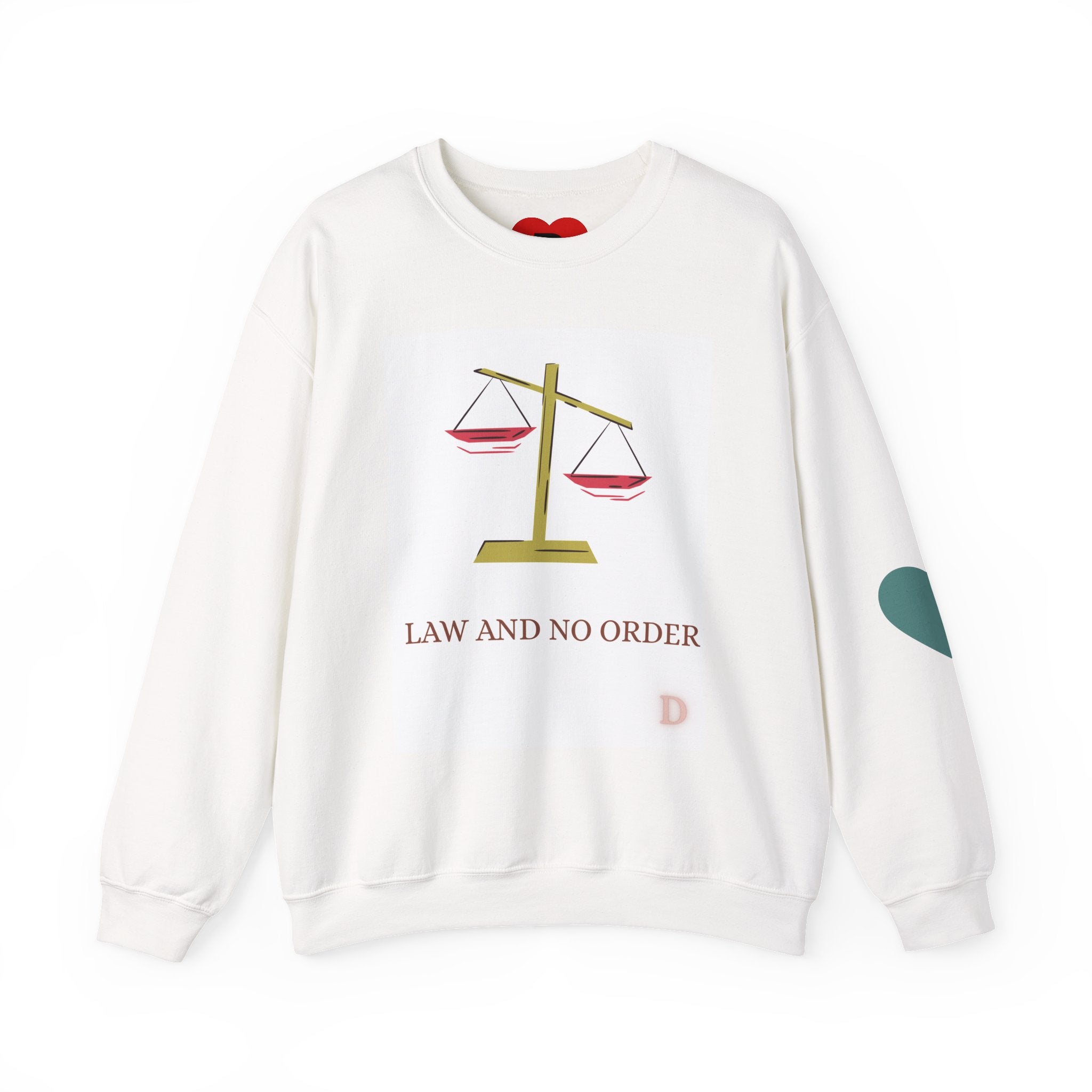 "Law & No Order" Graphic Sweatshirt – Bold Streetwear Statement, Rebellious Casual Wear, Edgy Unisex Crewneck