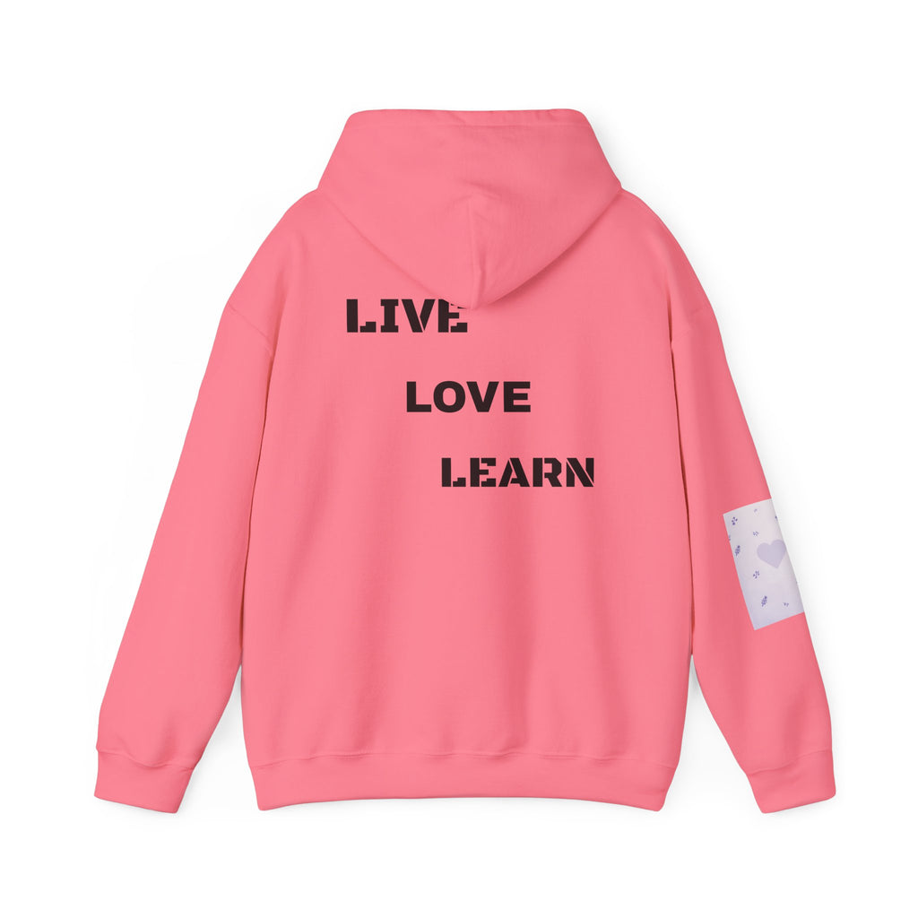 Live Love Learn Inspirational Hoodie – Minimalist Motivational Pullover, Cozy Unisex Hoodie, Positive Mindset Streetwear