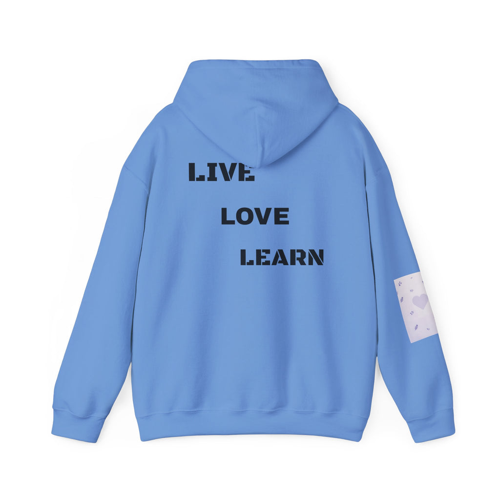 Live Love Learn Inspirational Hoodie – Minimalist Motivational Pullover, Cozy Unisex Hoodie, Positive Mindset Streetwear
