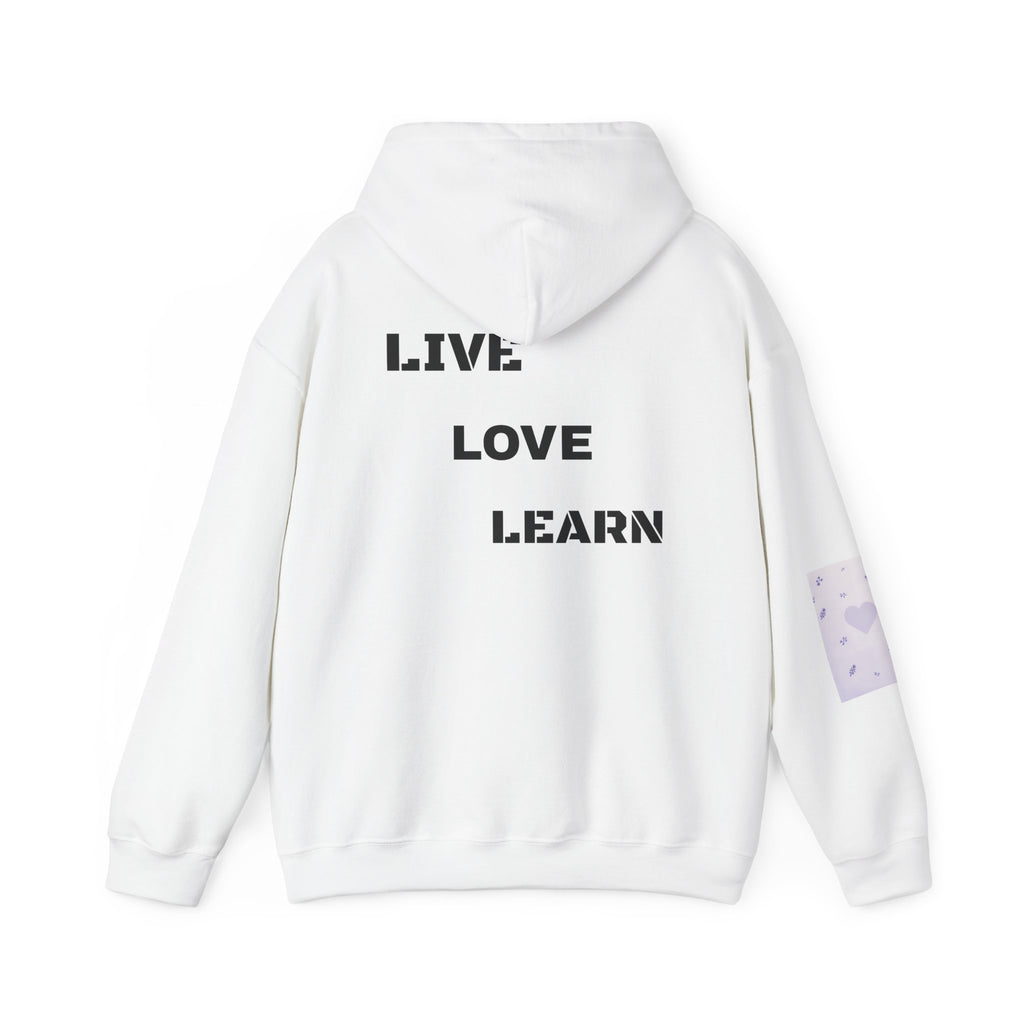 Live Love Learn Inspirational Hoodie – Minimalist Motivational Pullover, Cozy Unisex Hoodie, Positive Mindset Streetwear