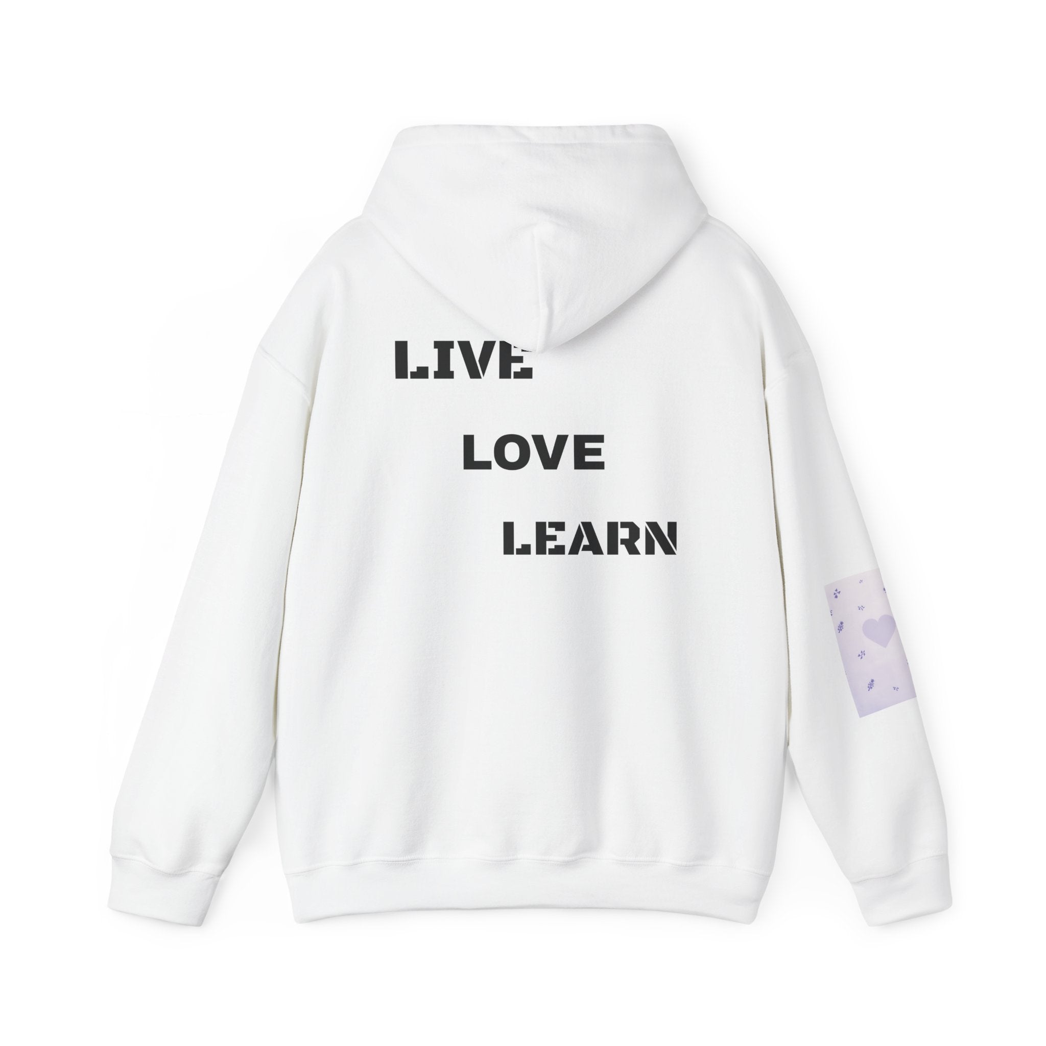 Live Love Learn Inspirational Hoodie – Minimalist Motivational Pullover, Cozy Unisex Hoodie, Positive Mindset Streetwear