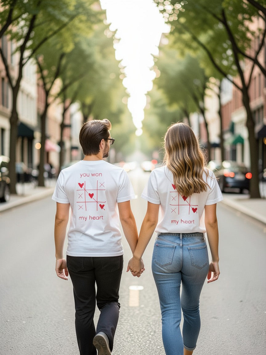 "Only Have Eyes For You" Romantic Heart Graphic T-Shirt – Cute Love Tee for Couples, Valentine Gift, Everyday Romantic Shirt
