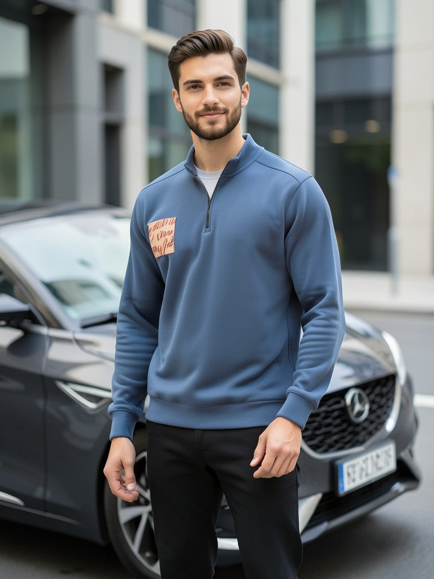 "Rise with the Leaves" Inspirational Quarter-Zip Sweatshirt – Stronger Every Fall Motivational Pullover, Unisex Autumn Growth Apparel