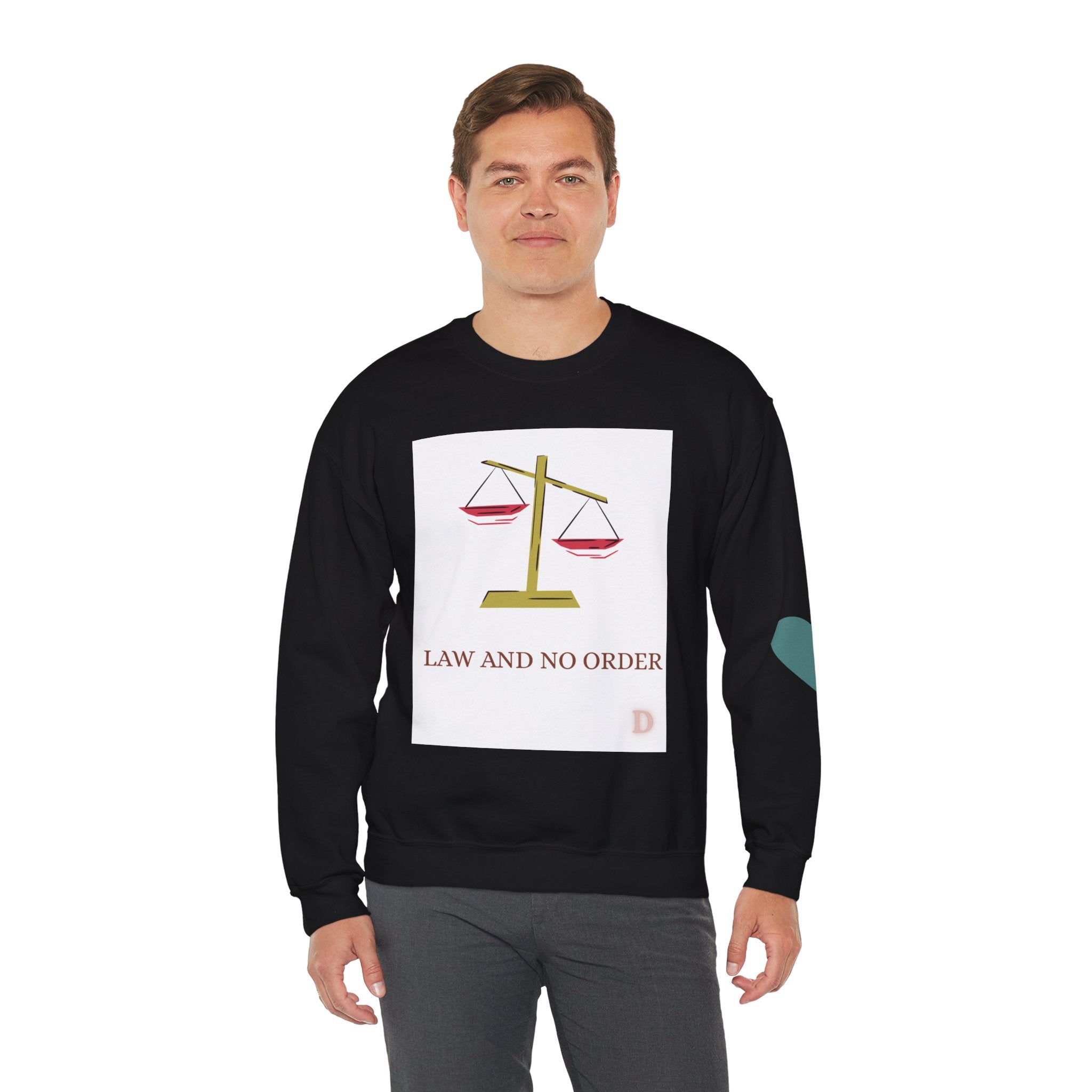 "Law & No Order" Graphic Sweatshirt – Bold Streetwear Statement, Rebellious Casual Wear, Edgy Unisex Crewneck