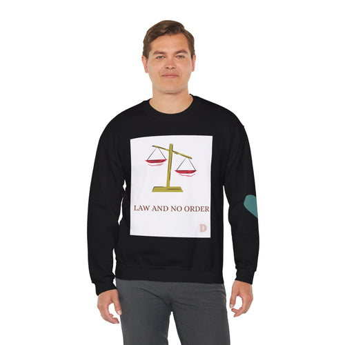 "Law & No Order" Graphic Sweatshirt – Bold Streetwear Statement, Rebellious Casual Wear, Edgy Unisex Crewneck