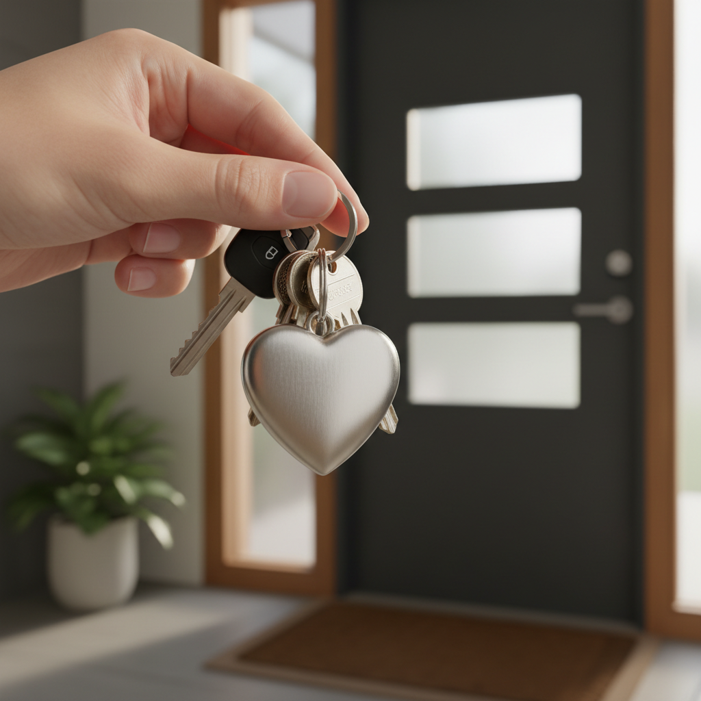 Heart Keychain at Front Door