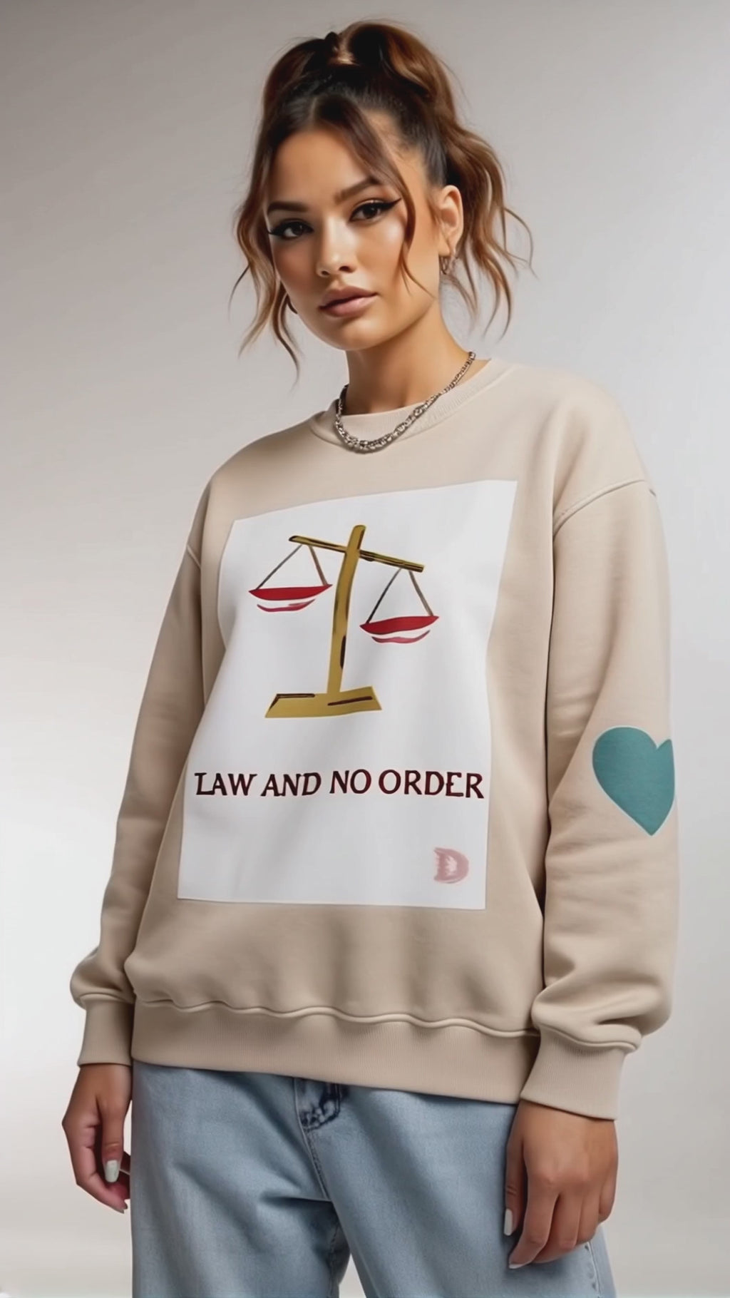 "Law & No Order" Graphic Sweatshirt – Bold Streetwear Statement, Rebellious Casual Wear, Edgy Unisex Crewneck